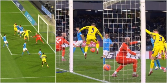 Frese, gol di tacco al volo incredibile in Napoli-Verona: la fotosequenza