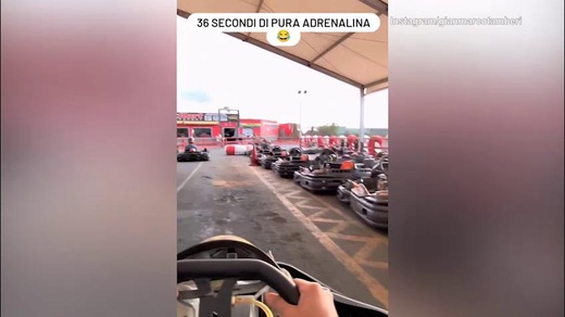 Tamberi in testacoda sul go-kart