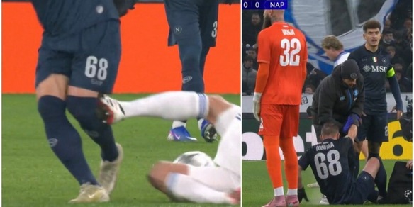 Delaney, bruttissima entrata su Lobotka: cartellino rosso in Copenhagen-Napoli