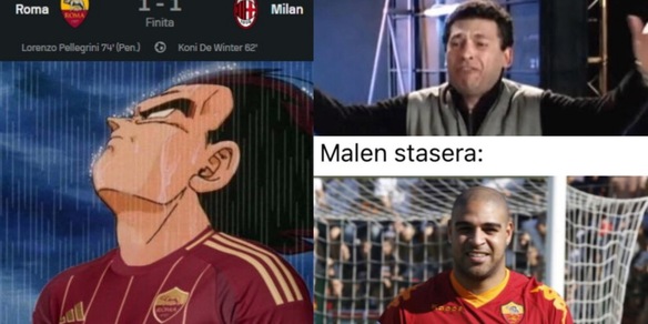Roma, il primo pareggio della stagione scatena i tifosi: quanti meme sui social