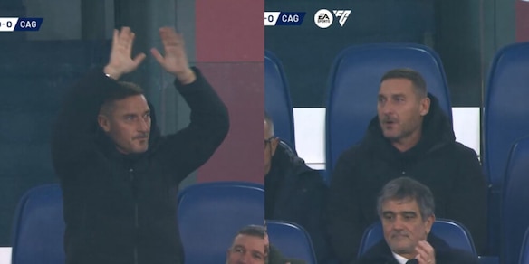 L'Olimpico regala a Totti il coro: "C'è solo un capitano". Lui si emoziona e reagisce così