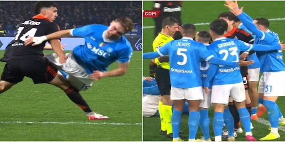 Ramon, già ammonito, interviene così su Hojlund: niente secondo giallo, Napoli furioso