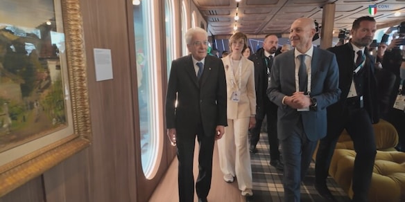 Il Presidente della Repubblica Sergio Mattarella visita Casa Italia a Cortina