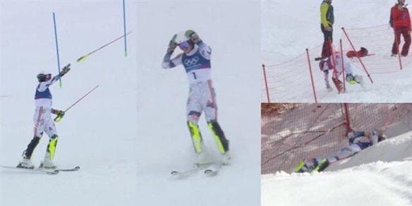 Assurdo nello slalom: inforca, butta via l'oro e i bastoncini poi scappa nel bosco. La reazione furiosa mai vista prima alle Olimpiadi