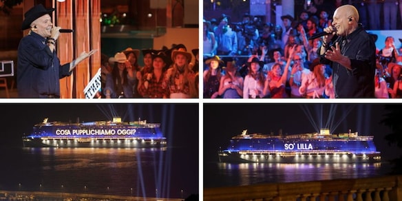 Le scritte virali, i live di Max Pezzali e tanti show: la vera festa al largo di Sanremo