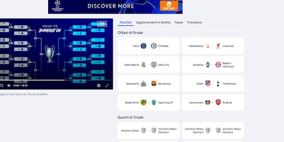 Champions League, ottavi di finale: sarà Atalanta-Bayern Monaco