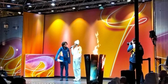 Fiamma paralimpica arrivata a Trieste, braciere acceso in piazza Unità