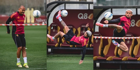 La Roma senza Dybala si allena a calcio-tennis: Malen e Wesley show