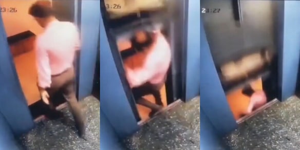 Shock in India, un uomo rischia di essere schiacciato da un ascensore: è salvo per miracolo