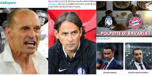 Inzaghi, Allegri e... Fantozzi: i social non perdonano l'Atalanta dopo il ko devastante contro il Bayern Monaco