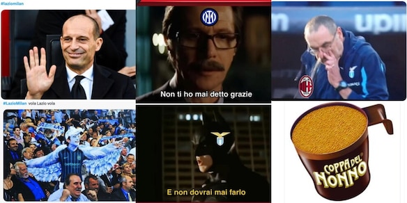 Allegri come De Sica, Sarri come Batman: la vittoria della Lazio sul Milan scatena le ironie social