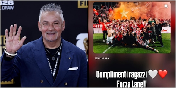 Il Vicenza torna in Serie B, festa Baggio sui social: "Complimenti ragazzi"