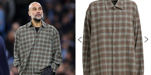 Guardiola e la camicia a quadri virale, di che marca è e quanto costa: social impazziti