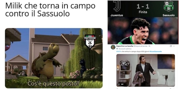 Milik torna, Locatelli sbaglia il rigore, la Juve pareggia con il Sassuolo: social scatenati