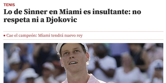 In Spagna ci vanno giù pesante: “Sinner è offensivo, non rispetta nemmeno Djokovic”