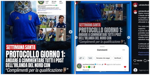 I tifosi dell'Italia 'invadono' di commenti l'Irlanda del Nord: ecco cosa sta succedendo