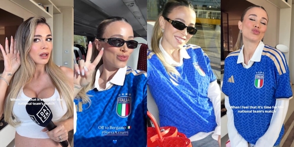 Diletta Leotta carica l'Italia di Gattuso: tifosa speciale a Bergamo per i playoff Mondiali