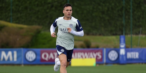 Lautaro Martinez in gruppo: vola verso Inter-Roma