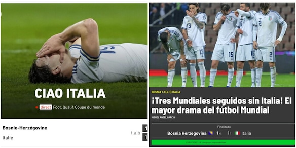 "Ciao Italia", "Il più grande dramma del calcio mondiale": l'eliminazione degli Azzurri sulle prime pagina di tutto il mondo