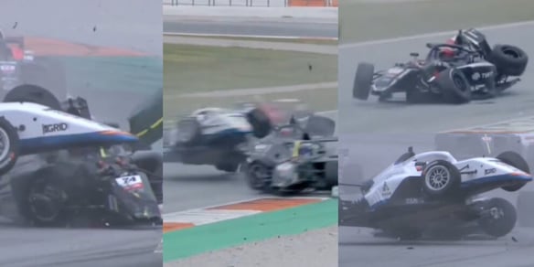 Le macchine restano ferme in pista, l'incidente è inevitabile e devastante: la sequenza da brividi dalla Spagna
