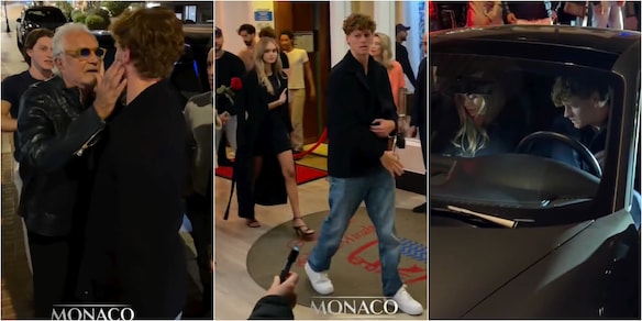 Sinner abbraccia Briatore a Montecarlo, poi va via in Porsche con Laila Hasanovic