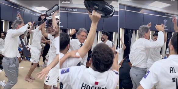 Mancini, balli sfrenati nello spogliatoio per il campionato con l'Al-Sadd e la vittoria in coppa con Inzaghi