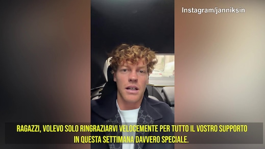 Sinner saluta i fan: "Grazie per il vostro supporto"