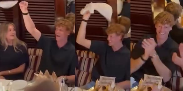 Sinner con Laila Hasanovic accolto in modo trionfale: tutto il ristorante urla in coro e lui reagisce così