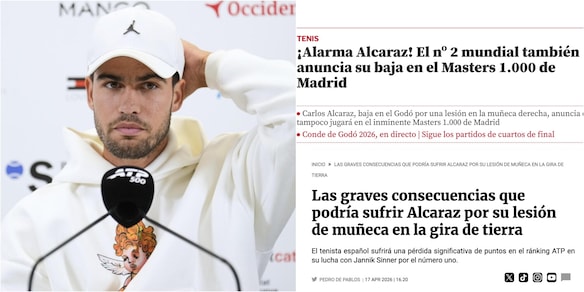 Alcaraz, in Spagna è partito l'allarme: nessuno sa quanto è grave l'infortunio. "Roma e Roland Garros a rischio"