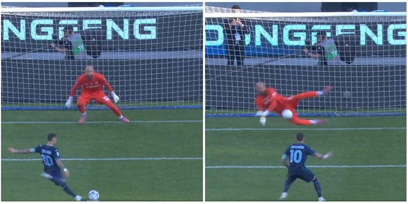 Milinkovic-Savic para un rigore a Zaccagni: la fotosequenza durante Napoli-Lazio