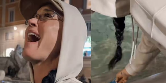 Roma by night, Katy Perry alla Fontana di Trevi lancia la carta di credito