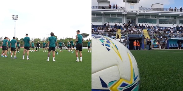 Lazio, allenamento a porte aperte prima dell'Atalanta: mille tifosi e cori per Sarri