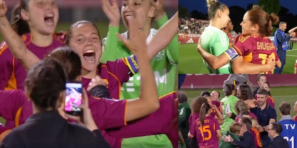 La festa della Roma femminile per lo scudetto: pazza gioia al Tre Fontane