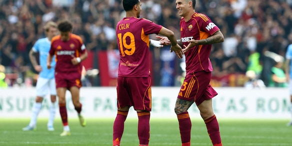 Mancini eroe dell'Olimpico, doppietta nel derby e la Roma "vede" la Champions