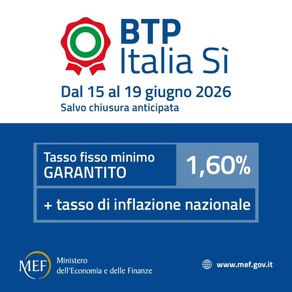 Domani via al collocamento del Btp Italia sì, ombrello per il caro-prezzi