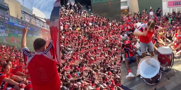 L'impressionante Viking Row diventa virale: i tifosi norvegesi "remano" per caricare Haaland e compagni