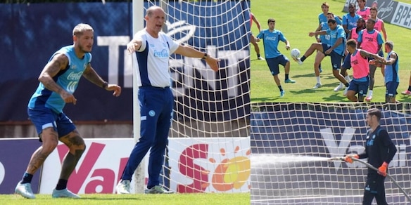 Napoli in campo: Allegri prova i piazzati e Meret innaffia