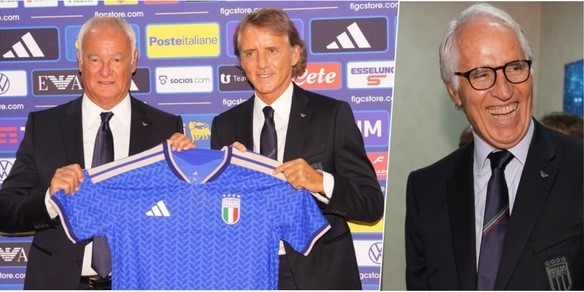Italia, il primo giorno del duo Mancini-Ranieri: le foto della presentazione