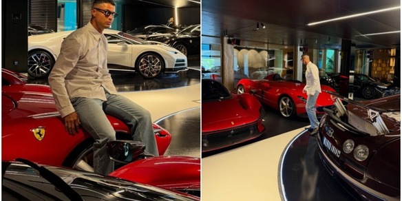 Ferrari, Bugatti e altre supercar: Cristiano Ronaldo mostra il suo garage da sogno