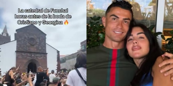 Migliaia di tifosi alla cattedrale di Funchal per le nozze di Cristiano Ronaldo e Georgina... ma è il matrimonio sbagliato!