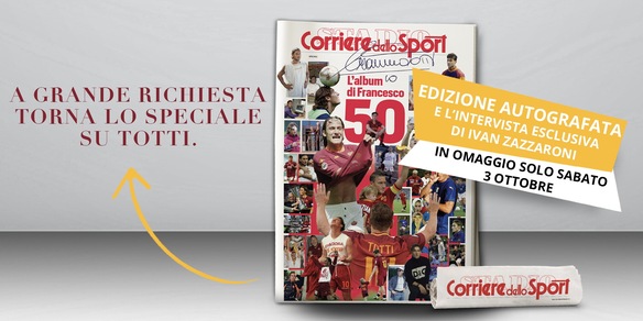 Totti, a grande richiesta torna “L’album di Francesco”: sabato in edicola solo con il Corriere dello Sport-Stadio
