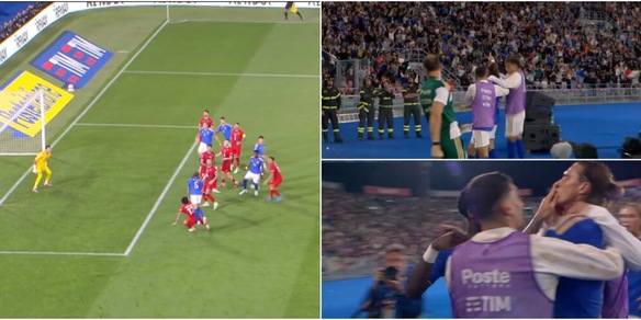 Calafiori segna e impazzisce sotto la "sua" curva: dedica e baci dopo il primo gol in Nazionale