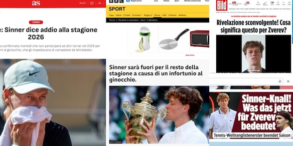 "Sconvolgente", "Il tennis senza il numero 1", "È finita": l'annuncio di Sinner fuori fino al 2027 fa il giro del mondo