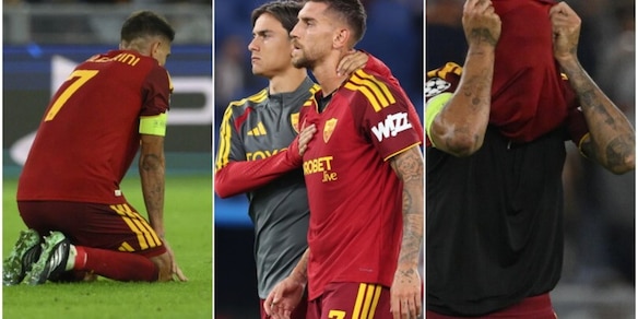 Dybala prova a consolare Pellegrini, Wesley incredulo: i giocatori della Roma distrutti in campo dopo il ko con il Real
