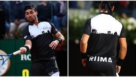 Roma stilizzata sulla maglia: l'omaggio di Fognini agli Internazionali