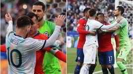 Messi e Medel, è rissa: testa a testa ed espulsione per tutti e due