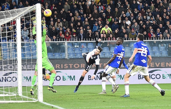 Juve, Ronaldo: volo incredibile per il 2-1 alla Sampdoria