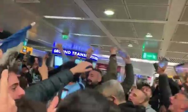 Fiumicino, arrivo della Lazio