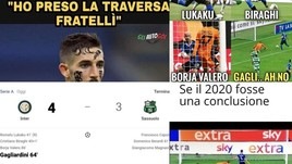 Gagliardini, traversa da un metro: meme e ironie sui social