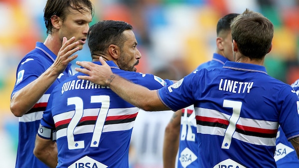 Quagliarella torna e segna: la Sampdoria aggancia l’Udinese